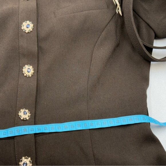 🆕 SELF-PORTRAIT 🧿 Black Belted White Crepe Contrast Midi Dress, Sz UK 10 US 6 - Picture 16 of 16